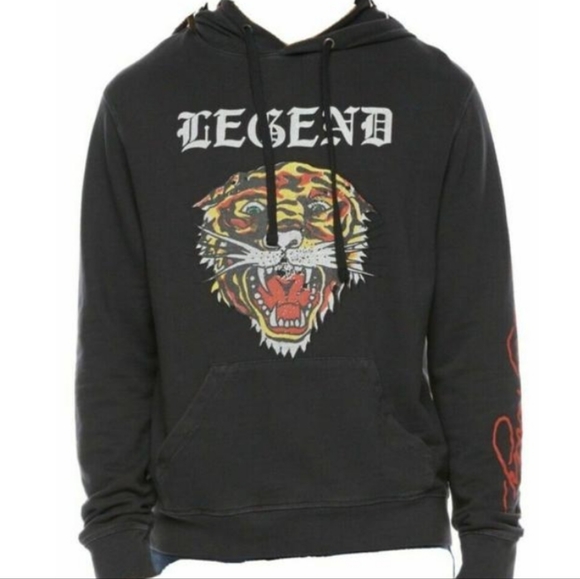 Ed Hardy Tops - Nwt Ed Hardy Legend Tiger Pullover Hoody w/ Kangaroo Pocket Black Medium